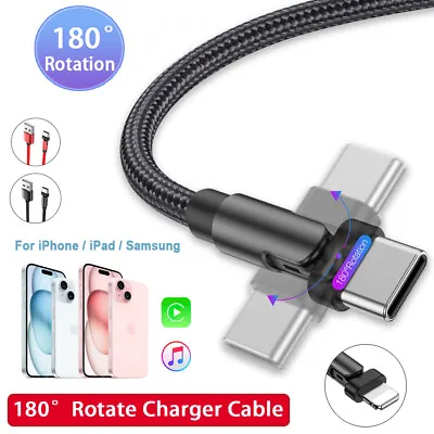 180° Rotate USB Type C/iOS Magnetic Fast Charging Cable For Samsung IPhone IPad • $9.99