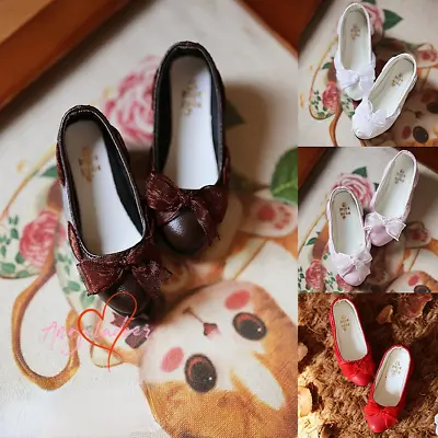 1/4MSD BJD Ball Jointed Doll Shoes Dreamy Lace Bow Deco Low Heels Multi-colors • $20.17