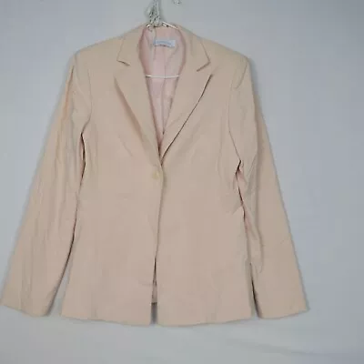 Portmans Womens Blazer Jacket Size 12(AU) Or Medium Beige Collared Office Formal • $19.99