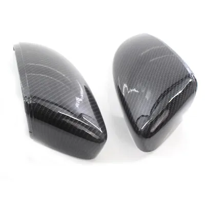 $35.69 • Buy Carbon Fiber Printed LH&RH Rearview Mirror Cover Cap For VW Passat B7 CC Jetta