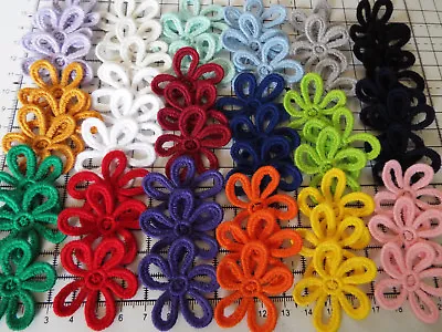 Iron-On! - 5pcs - Embroidery Guipure Lace Flower Motif For AppliqueWedding-4cm • £2.99