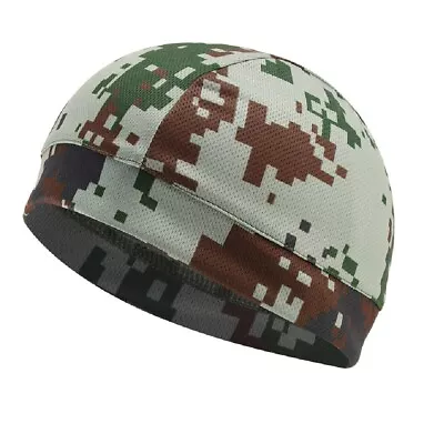 Digital Green Camouflage Moisture Wicking Beanie Stocking Cap Hat Hunting Biker • $8.96