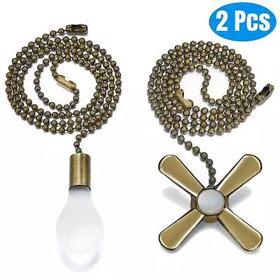 2/4Pcs Ceiling Fan Light Bulb Pull Chain Beaded Ball Extension Connector Decor • $8.98