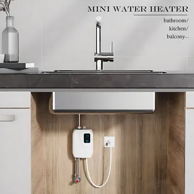 3000W Instant Electric Tankless Hot Water Heater Kitchen Bathroom Sink Tap Under • £40.99