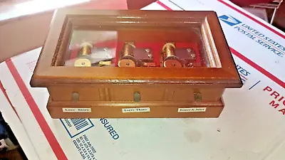 Vintage SANKYO 3 SONG MUSIC BOX Lovely Solid Wood W/ GlassTop • $200