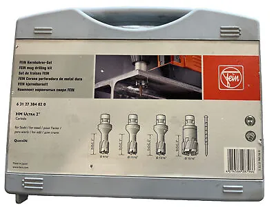 FEIN Mag Drilling Kit # 63127384020 HM Ultra 2 Carbide 11/16  13/16 X2 &15/16  • $135.99
