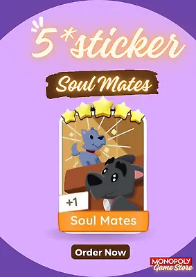 Monopoly Go 5 Star Sticker/Card -Soul Mates • $65.23