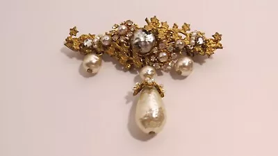 Vintage Haskell Pearl Drop Brooch • $77