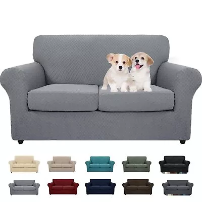 MAXIJIN 3 Piece Newest Jacquard Couch Covers For 2 Cushion Couch Stretch Non ... • $47.29