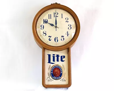 Authentic 1986 MILLER LITE BEER Wall Mounted Sign /Clock #57-23039 (Not Lighted) • $52