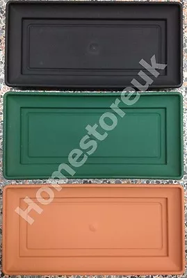 £5.95 • Buy Plastic Base Drip Tray Rectangular Window Box Plant Planter Pot Saucer Garden