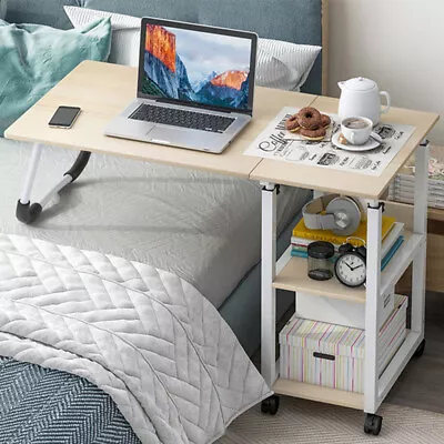 Large Over Bed Chair Table Hospital Overbed HeightAdjustable Laptop Tray PC Desk • £31.95