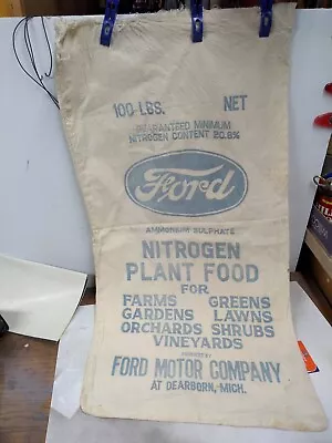 Vintage Ford Motor Company Fertilizer Sack 100lb. • $250