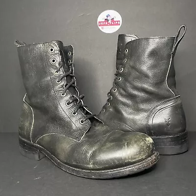 Frye Combat Boots Lace Up Dress Boot Black Men’s - Sz 11.5 D • $100