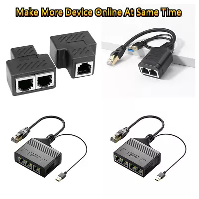 RJ45 Splitter Adapter 1 To 2 3 Supports 4 Device Connect To Network At Same Time • $10.95