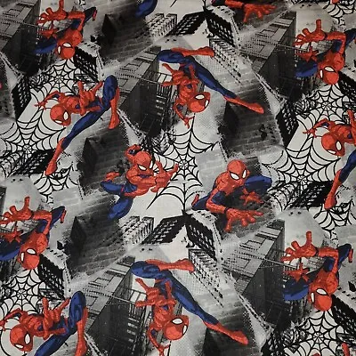Spiderman Marvel Licensed Fabric 100% Cotton FQ HY BTY By The Yard • $3.50