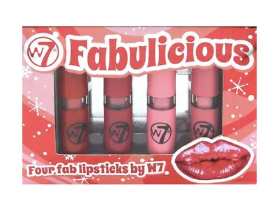 W7 Cosmetics Fabulicious Long Lasting 4 Piece Lipstick Set - Pinks & Reds  • £4.99