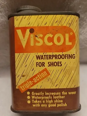 Viscol Waterproofing For Shoes The Viscol Co. Bridgeport Connecticut Tin • $19.99