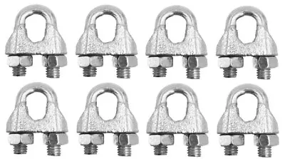 FEENIX Wire Rope Clamp Clip For Cables Zinc Plated 3/8  - Bulk Pack Of 8 Pcs • $12.98