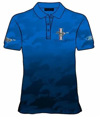 Mustang Performance Polo Shirt In Blue - Comfortable And Stylish Modern Look! • $74.19