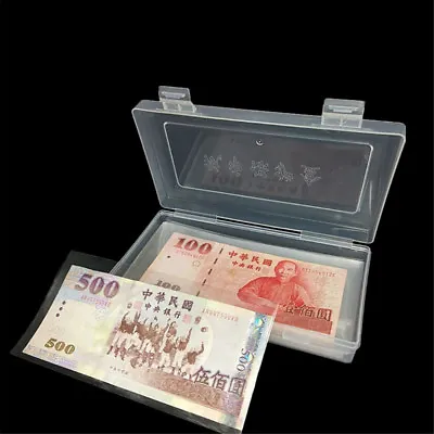 100x Paper Money Album Currency Banknote Case Storage Collection With Box G__- • $9.66