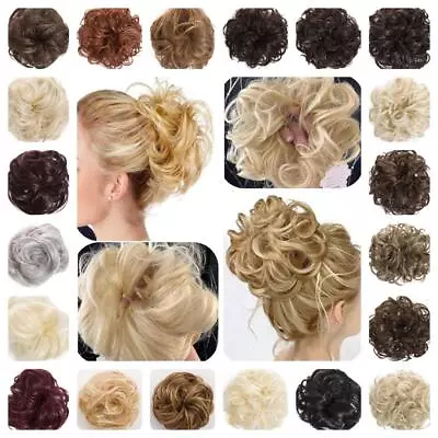 Koko Large Hair Scrunchie Wrap Wavy Curly Hairpiece Messy Bun Natural UNBOXED • £7.80