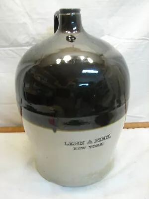 Antique Lehn Fink Large Stoneware Jug Signed New York Whiskey Water 5 Gal Crock • $249.99