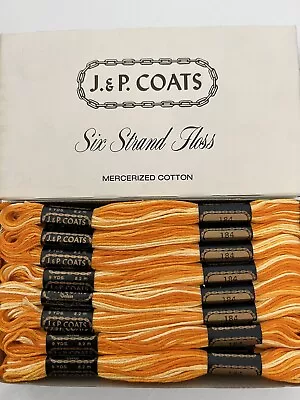 J&P Coats Variegated Embroidery Floss -#184 Shaded Yellows- Box Of 24 New • $12