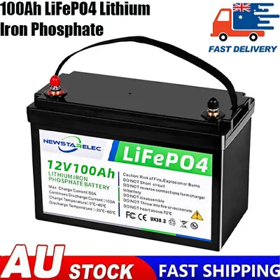 NEWSTAR 100AH LiFePO4 Lithium Iron Phosphate 12V Deep Cycle Battery • $335.99