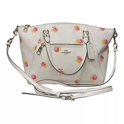 NWT Coach Pebble Leather Prairie Satchel With Pop Floral Print C5838 Handbag • $139.75