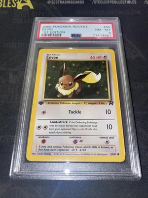 $9.99 • Buy 2000 Pokemon Rocket Eevee 1st Edition Non Holo #55 PSA 8 NM MT