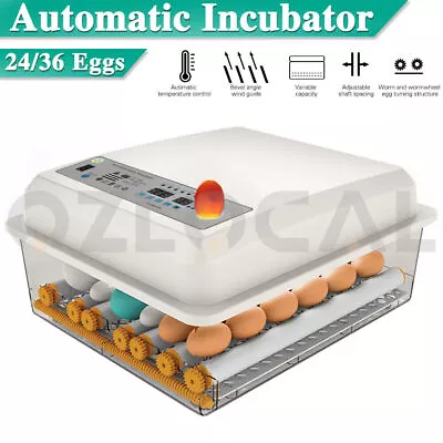 24/36 Egg Incubator Automatic Digital Led Hatch Turning Chicken Eggs Poultry AU • $55.99