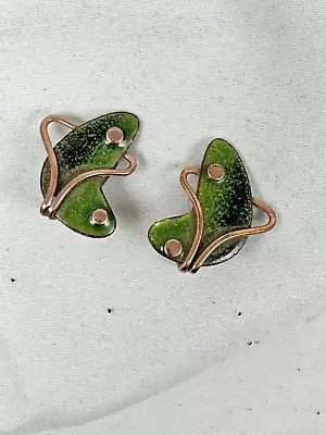 MCM Earrings Clip On Matisse Enamel Copper  Atomic Modernist Renoir • $29.99