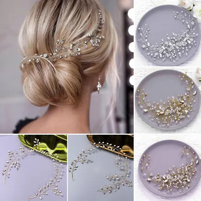 Wedding Bridal Hair Accessories Crystal Rhinestone Bridal Hair Vine Hair Piece • £5.03