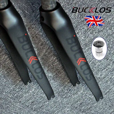 BUCKLOS Racing Road Bike Fork 700C Full Carbon Fiber Rigid 1-1/8in Threadless UK • £58.99