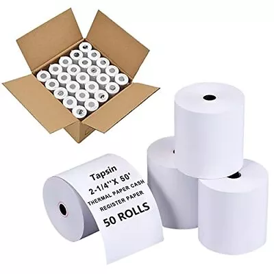 2-1/4'' X 50' Thermal Receipt Paper - Credit Card Paper Rolls Thermal - Cash ... • $26.78
