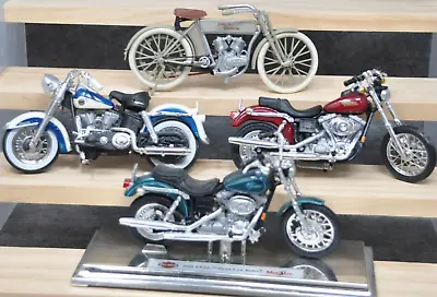 Vtg 1/18 Scale Diecast Maisto Harley Davidson 5” Motorcycles Lot Of 4 • $32.99