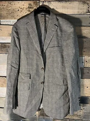 Rare David Chu Made In Italy Glen Check Houndstooth Plaid Blazer 40R Designer • $70