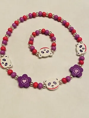 $4.99 • Buy Adorable Necklace Bracelet Set Chunky Jewelry For Girls Little Kids Gift Party
