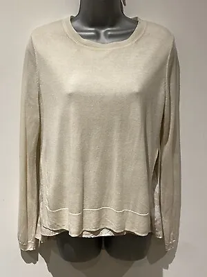 £19.99 • Buy Pure Collection Layered Jumper Silk And Linen Fine Knit Cream & Pink Size 12