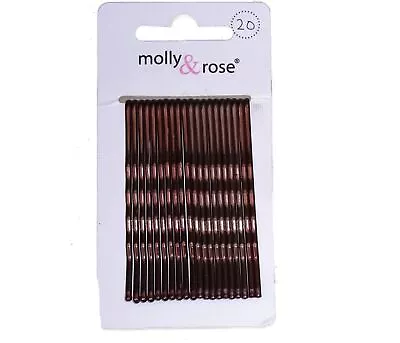 20 Long Brown Hair Grips Kirby Grips Hair Slides Clips Bobby Pins • £2.98