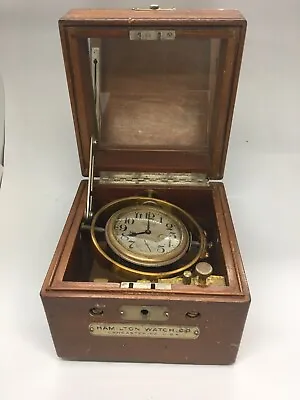 Hamilton Ship Chronometer Model Box Waltham Clock Wear & Tear  • $2920