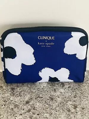 NEW CLINIQUE X KATE SPADE Limited Ed. Makeup Cosmetic Bag Travel Toiletry Pouch • $19.95