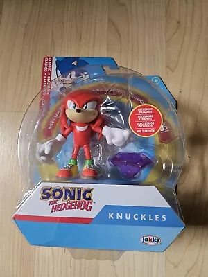 Sonic The Hedgehog CLASSIC KNUCKLES W/ Chaos Emerald 4  Figure Jakks Sealed New • $22.99