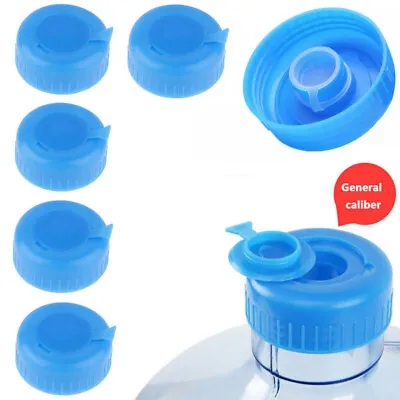 5Pcs Reusable Water Bottle Screw On Cap Non-Spill For 55mm 3-5 Gallon Water Jug • $7.99