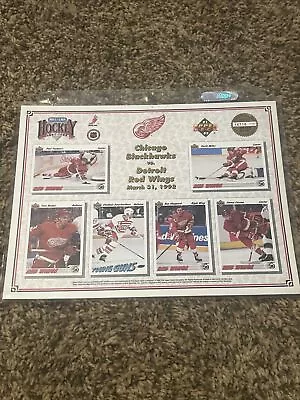 1992 UpperDeck Chicago Blackhawks Vs Detroit Red Wings Commerative Sheet NHL • $3.71