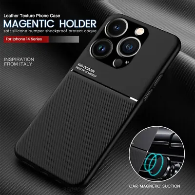 $8.67 • Buy Magnetic Car Holder Leather Case For IPhone 14 13 12 11 Pro Max XS XR X 7 8 Plus