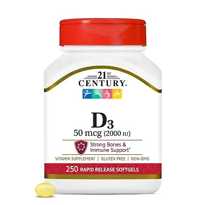 21st Century D3 2000 IU Softgels 250 Count • $9.99