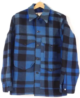 Vintage Filson Lot 110 Wool Blue Plaid Mackinaw Cruiser Jacket Size 40 • $275