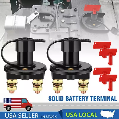 2PCS Battery Kill Switch Disconnect Isolator Power Cut OFF Car Boat Marine RV US • $13.98